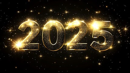Sparkling Golden 2025 New Year Greeting