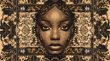 Brown kaleidoscopic pattern featuring intricate repetitive designs ideal for art and design projects. Kaleidoscopic Patterns. Illustration