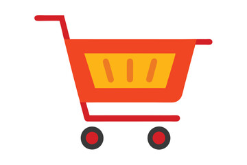 E-commerce shopping cart vector art illustration