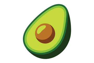 Fresh avocado vector art illustration