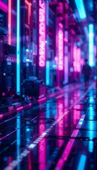 Fototapeta premium Cyberpunk Holographic Glow Abstract Background