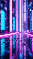 Fototapeta premium Cyberpunk Holographic Glow Abstract Background