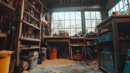 Rustic Woodworking Workshop: A Haven of Craftsmanship