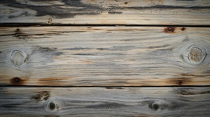 Obraz premium Weathered wooden planks with visible knots and rustic texture for background use