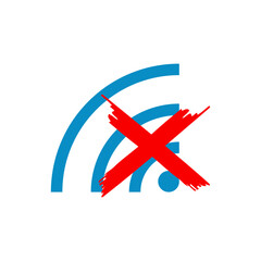 no wifi connection, no wireless connection icon sign