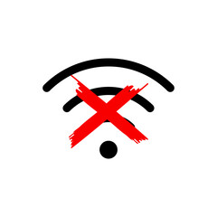 no wifi connection, no wireless connection icon sign