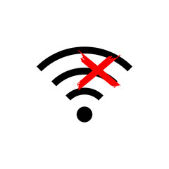 no wifi connection, no wireless connection icon sign