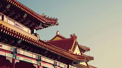 Fototapeta premium _Freepik_digital_painting_ancient_chinese_architect