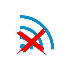 no wifi connection, no wireless connection icon sign