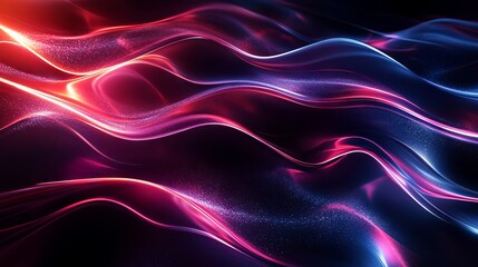 Fototapeta premium Abstract Background with Light Strips, Technology, and Black Ground - AI generated illustration