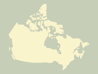 Flat style vector illustration of a map of Canada