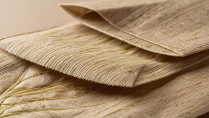 Biodegradable packaging made from plant based materials, offering organic solution to plastic waste