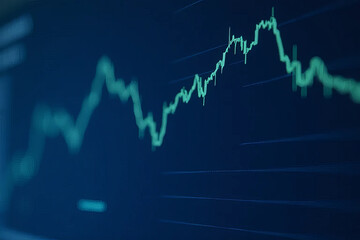 Financial chart showing stock market trends and fluctuations over time