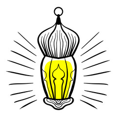 Hand drawn Ramadan lantern doodle