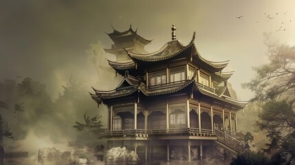 Fototapeta premium chinese temple in the night