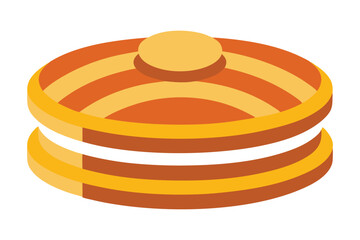 stack of pancakes with butter vector art illustration