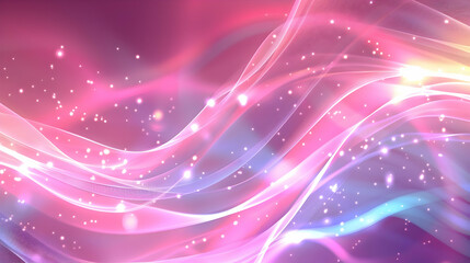 Abstract waves of light in pink and blue hues, creating a dreamy, ethereal atmosphere.