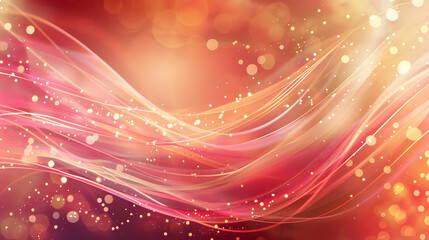 Obraz premium Abstract background with flowing lines and bokeh lights in warm colors.