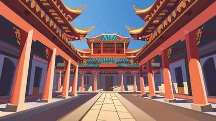 Obraz premium Digital_artwork_Ancient_chinese_architecture_chinese