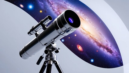 A telescope aimed at a stunning cosmic backdrop of galaxies.