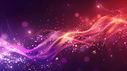 Fototapeta premium A vibrant abstract background featuring flowing waves and sparkling particles.
