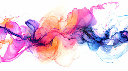 Abstract ink swirl: a captivating abstract artwork featuring vibrant pink, purple, and blue ink swirls, capturing the ethereal beauty of movement and color. Delicate Ink. Illustration