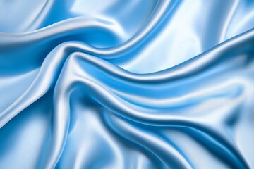 Blue silk fabric, draped, studio, background blur, textile design