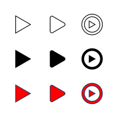 Play Icon set. Play button vector icon