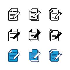 Note icon set. notepad icon vector. edit file. write icon