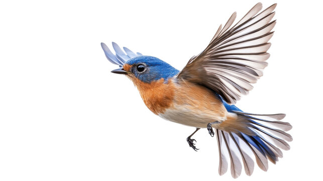Eastern bluebird flying with transparent background - Powered by Adobe