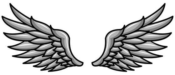 Flat Cartoon Style Spread Wings Vector Illustration Isolated on White Background  Ideal for Icons, Logos, Symbols, Templates, Mockups, Banners, Posters, Signs, and Backgrounds