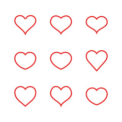 Love icon set. Heart icon vector. Like icon vector.