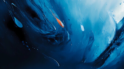 Music notes in blue dark abstract background banner/design. Lyrical Abstract. Illustration