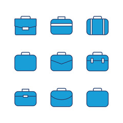 Briefcase icon set. suitcase icon. luggage symbol.
