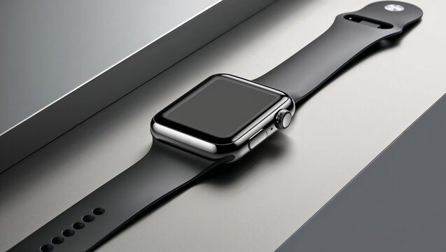 Trendy black smartwatch exemplifying modern design and functionality.