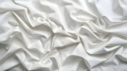 Obraz premium A close-up of crumpled white fabric, showcasing texture and light reflections.
