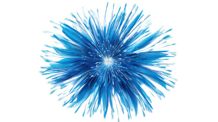 Fototapeta premium Blue spiky ball exploding on transparent background