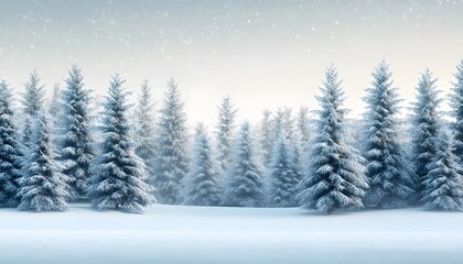 Naklejka premium Snow covered pine trees in a winter wonderland
