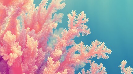 Fototapeta premium Delicate Pink Coral Branches Underwater Scene