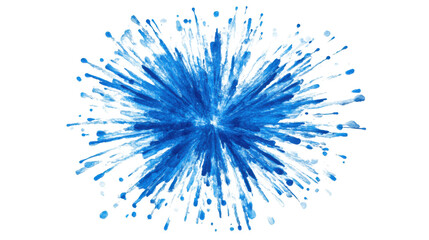 Obraz premium Blue paint splashing on transparent background: dynamic burst of color