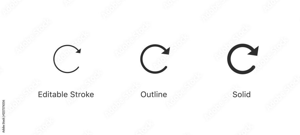 Fototapete Refresh icon vector. exchange icon symbol. recycle vector icon symbol. Repeat and reload icons set and sync arrow rotation circle. editable stroke outline style for app user interface and web elements