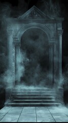 Mysterious Archway: A Smoky, Eerie Entrance to the Unknown