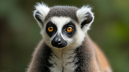 Obraz premium Ring-tailed Lemur Portrait Close Up Stunning Wildlife Photography Madagascar Primate Animal Nature Image Wild Animal Photo