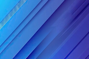 Obraz premium Blue Gradient Background with Diagonal Lines and Geometric Shapes. AI generated illustration