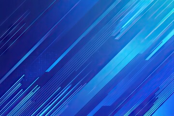 Blue Gradient Background with Diagonal Lines and Geometric Shapes. AI generated illustration