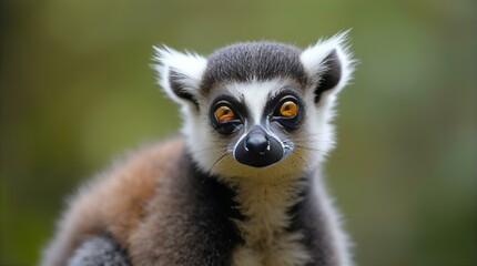 Obraz premium Ring-tailed Lemur Portrait Close Up Stunning Wildlife Photography Madagascar Primate Animal Nature Image Wild Animal Photo