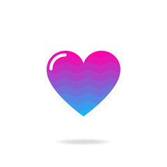 Eye-catching vector heart design with a purple to light blue gradient