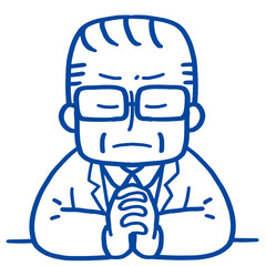 遺憾な表情のシニア男性