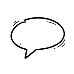 Hand drawn vector illustration of a speech bubble. Perfect for comics, chat icons, or creative designs. Ideal for communication, dialogue, and graphic projects.