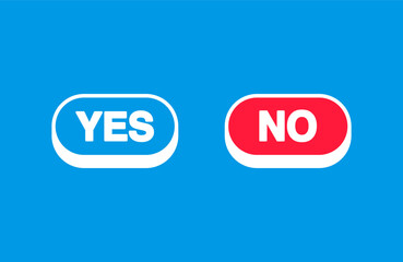 Vector design of yes or no button on a light blue background